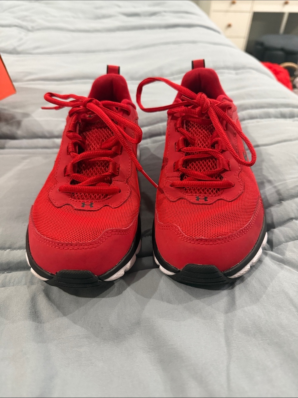 Under Armour Kids Red Mesh Athletic Sneakers